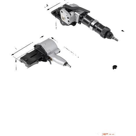 Outil de Cerclage Pneumatique en Acier, Force de Tension de 8500N, Design à Type Séparé, 19mm Largeur (1/2)