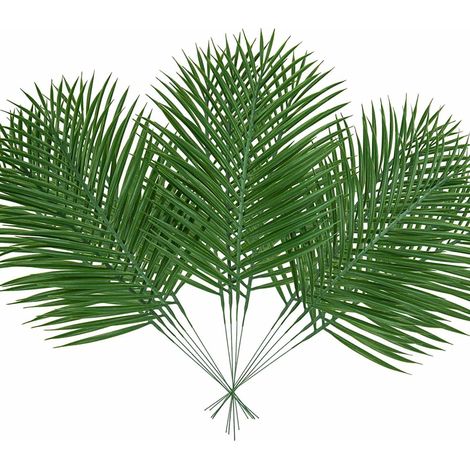 Feuilles De Palmier Artificielles - 48 cm x 17 cm - Pour Décoration Intérieure Et Événements Thématiques - Lot De 10 (1/5)