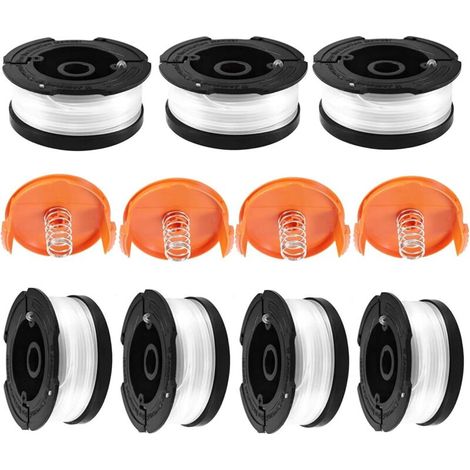 Bobine Fil Coupe Bordure pour Black et Decker Coupe-Bordures, Bobines A6481 A6485 Compatible avec Black et Decker Af-100, 7 Bobine de Fil Debroussailleuse avec 4 Couvercle de Bobine et 4 Ressort (1/5)