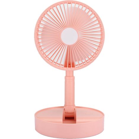 Mini-tragbarer, per USB aufladbarer Ventilator, leise und faltbar, für Zuhause oder Büro (rosa). (1/5)