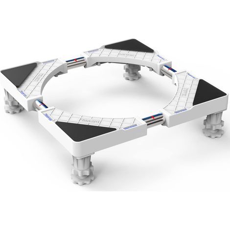 Support de Machine à Laver Base pour Frigo Lave-linge Sèche-linge Réglable en Longueur 50cm-66cm Support Charge 300 kg avec l'Effet de Réduiction du Bruit (1/5)