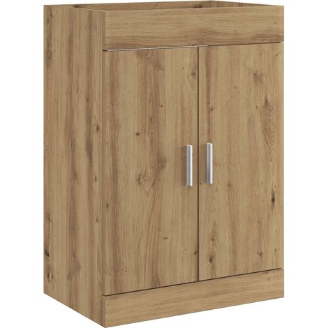vidaXL Mobiletto da Bagno Sotto Lavabo Rovere Artigianale