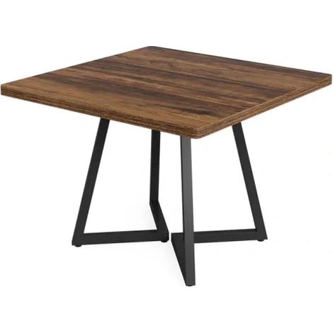 Mesa de comedor cuadrada vintage de 80 x 80 cm con estructura de metal y tablero MDF HOMVRA (1/5)