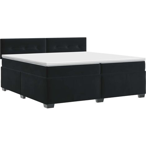 Maison Exclusive - Letto box spring con materasso Nero 200 x 200 cm Velluto (1/5)