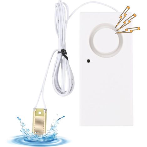 Détecteur De Fuite D'eau - 1 Unité - Plastique - Alarme Sonore 120dB - Pour Aquarium Et Cuisine - Compact (1/5)