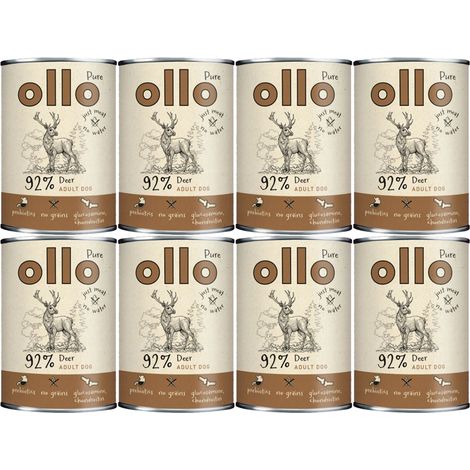 Ollo Pure Jeleń Cibo umido per cani 8 x 400 g (1/2)
