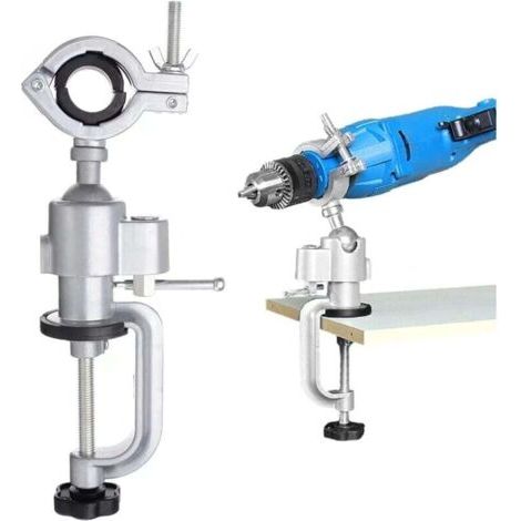 Support de perceuse électrique, rotation à 360 degrés, support vertical multifonction, établi, meuleuse, pinces de table, pinces de travail du bois (35-43 mm)