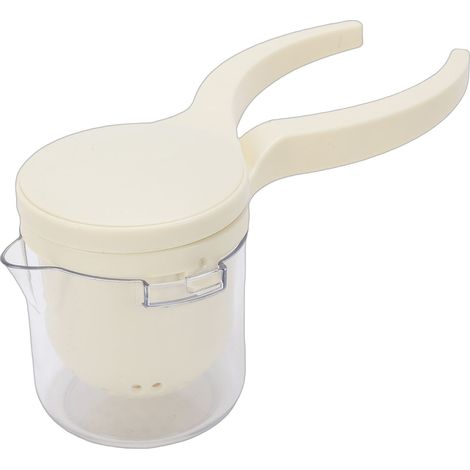 Spremiagrumi manuale a rotazione, pressa manuale per agrumi con contenitore per lime, agrumi, arance, frutta, beige. (1/5)