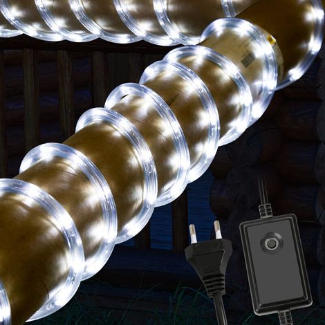 Tuyau lumineux LED extérieur/intérieur IP44 Jardin Tuyau lumineux Chaîne lumineuse 10M Blanc froid (1/5)