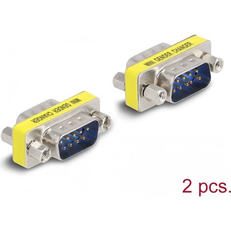 Delock Adaptador macho a macho D-Sub de 9 pines (tuercas) 2 piezas