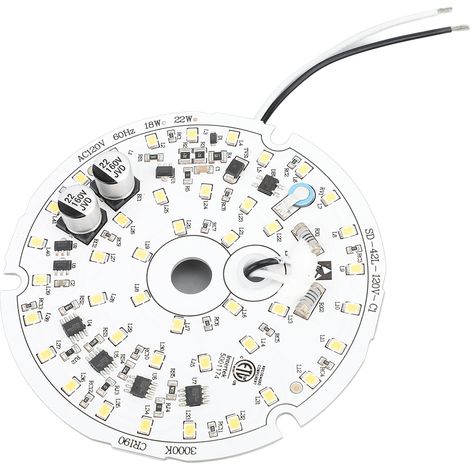 Ortviai Panneau de remplacement pour luminaire de ventilateur de plafond LED 10 cm, 18 W, 2000 lm, dimmable, 3000 K (1/5)