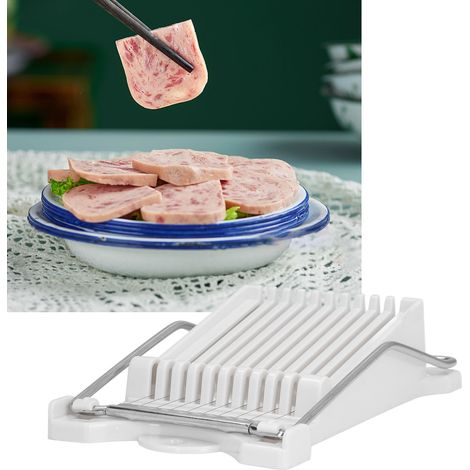 Trancheuse à charcuterie et jambon, trancheuse à œufs, trancheuse à bananes, coupe-jambon, acier inoxydable 304, lame blanche. (1/5)