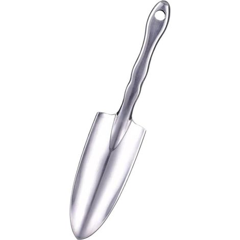Paletta da giardino in alluminio - Spatola da giardino - Pala per la coltivazione del terreno - Manico ergonomico - 24,5 cm - Argento (1/5)