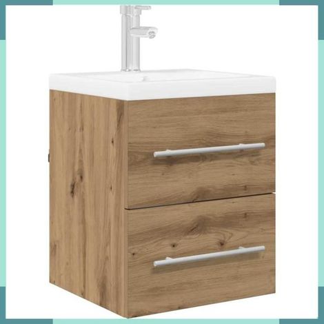 Armoire d'évier - 880451 - Chêne artisanal - 41 x 38,5 x 48 cm - Avec tiroir (1/5)