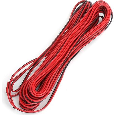 Fil électrique 12v 22AWG, Cable 12v, Câble électrique à 2 Conducteurs Noir et Rouge, Câble LED, Câble à 2 Conducteurs pour Projets DIY avec Bandes LED et Câblage électronique (1/5)