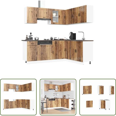 vidaXL Armoires murales - Ensemble d'armoires de cuisine 11 pcs Porto bois d'ingénierie (1/5)