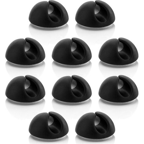 12 Kabelklemmen Kabelhalter Kabelführung Kabelbefestigung Kabelorganisator für Kabel bis 8 mm Kabelklemmen Kabelmontage Kabelmanagement Schwarz (1/2)