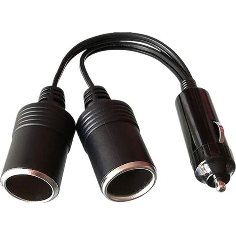 Adaptateur Allume-Cigare 1 vers 2 - DC 12V/24V avec Fusible et LED - Double Prise Mâle/Femelle pour Voiture (1/4)