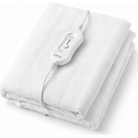 Oypla Machine Washable Single Electric Blanket Heated Underblanket with 3 Heat Settings and Controller