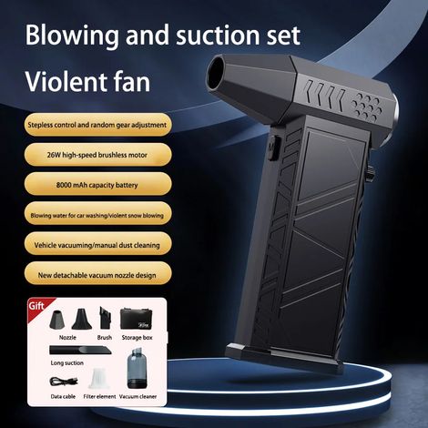 Ventilateur puissant, sèche-cheveux, aspirateur, rechargeable (1/5)
