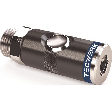 TECWERK Druckknopf-Sicherheitskupplung DN 7,4,AG AluNBR Gew.G 1/4 Zoll 13,16mm TECWERK