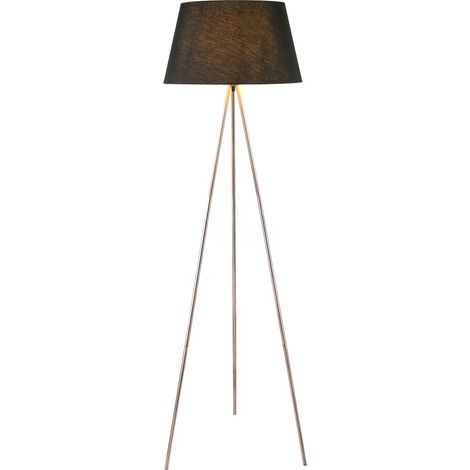 Design Steh Leuchte Beleuchtung Textil Lampe Decken Fluter Lese Lampe kupfer schwarz Globo 24684c