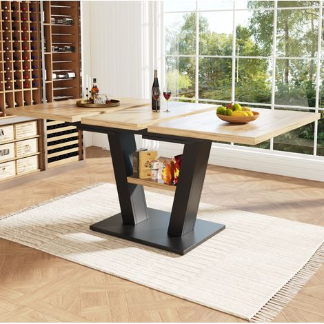 Esstisch Tisch ausziehbar 118 157 cm MDF OKMYHOME (1/5)
