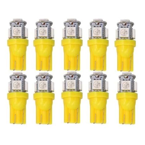 10 Pièces Lumières Jaunes, T10 w5w LED 5050SMD 12v DC 10 pièces (1/5)
