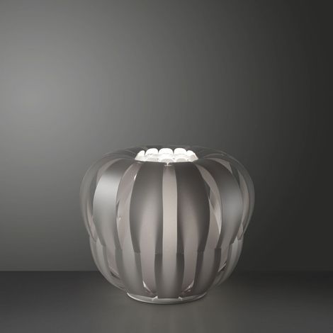 Silberne Tischlampe aus weißem Metall Cm. 29 x 23h
