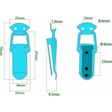 NALOOKAMIC Attache Capot 12 Pièces, Fermeture à Levier, Loquet à Ressort ,Loquet à Bascule Fermoir à Ressort avec Crochet Fermeture à Ressort en Acier Inoxydable pour Coffret, Boîte, Tiroir, Armoire