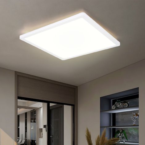 Deckenlampe LED Panel Deckenleuchte Wohnzimmerlampe modern weiß Backlight Memory Funktion, Kunststoff, 1x LED 24 Watt 2300 Lumen 3000 Kelvin LxBxH 42x42x2,5 cm