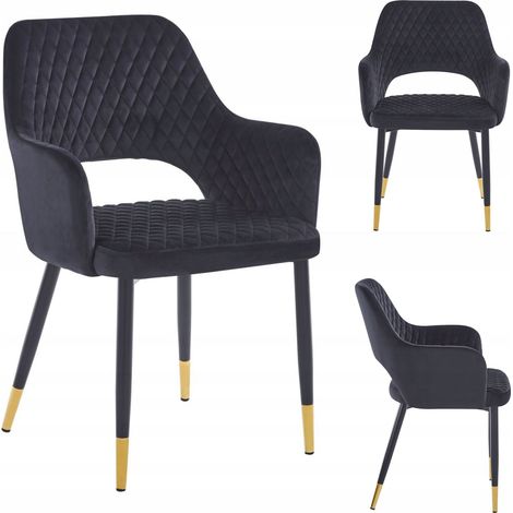 Fauteuil K3-FX en velours noir (1/5)