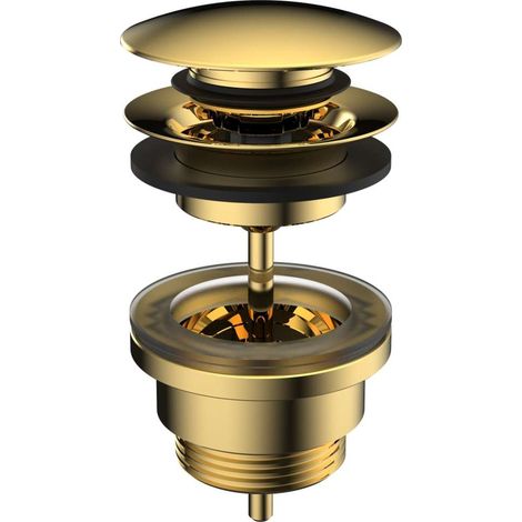 Laufen Sistema di scarico - Scarico lavabo, Click-clack, oro lucido H3709890011041
