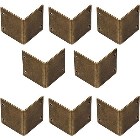 Lot de 8 protections d'angle en laiton pur à angle droit de 90 degrés en bois de camphre, protection de bord antique (30 x 30 mm)