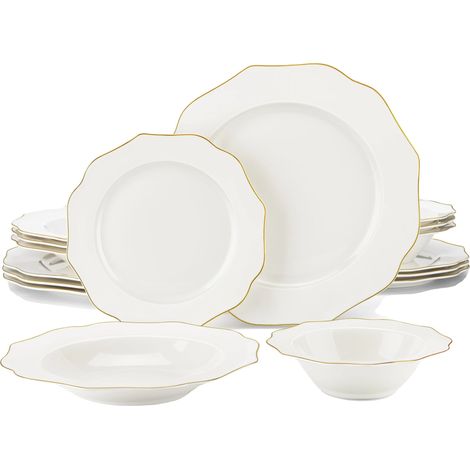 Service de vaisselle, ensemble complet de 32 pièces, design élégant, 16-PIÈCE