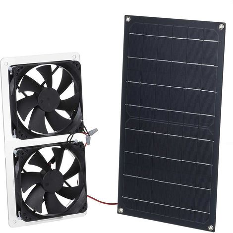 Kit ventola a pannello solare, 100 W, resistente alle intemperie, con ventola CC per piccoli pollai, serre, capannoni da giardino, case per animali, scarico da finestra (1/4)