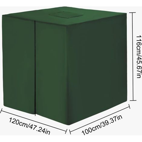 Bache pour Cuve 1000L IBC, 420D Réservoir d'eau Couvercle, Anti-UV Housse Protection Cuve, Bâche de Protection Cuve IBC avec Fermeture éclair, 120 x 100 x 116 cm(Vert) (1/5)