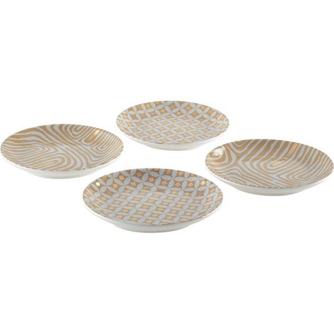 Lot de 4 Coupelles Rondes en Porcelaine Dorée 12 cm pour Apéritif, Dessert et Condiment - PANGIVO (1/4)