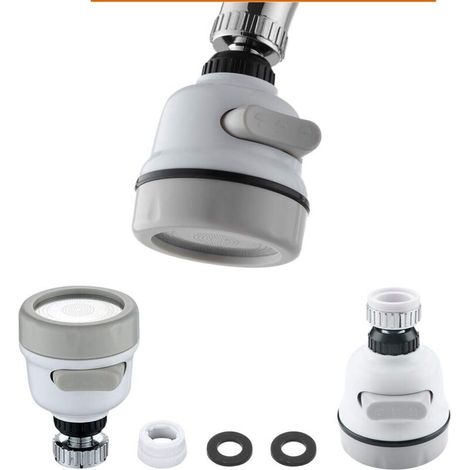 Economie D'Eau Embout De Filtre,2 Pack Robinet Universel Extension Cuisine Mobile Robinet Tête Ajustable Aérateur de Robinet 360 Robinet Mousseur Robinet Economie d'Eau (1/4)