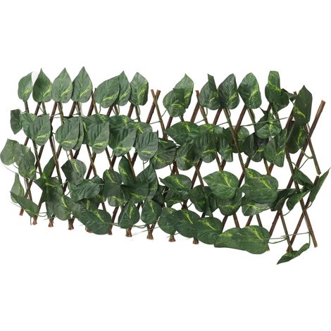 Clôture artificielle extensible, haie de simulation résistante aux UV et imperméable, feuillage de Pothos doré pour jardin (1/5)