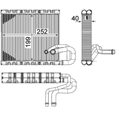 Évaporateur climatisation MAHLE AE 106 000P AUDI 0008310170 0018309658 2E0820091