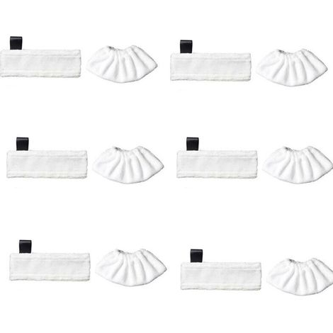 Compatibile con gli accessori per scopa a vapore Karcher Black Label e con la scopa a vapore Karcher Magic Floor Mop SC Series (6 panni Black Label + 6 panni sottili per il vapore) -Crezuo