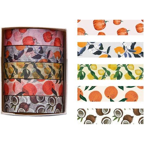 Ruban adhésif décoratif en papier Washi à motifs forêts et plantes, ruban adhésif pour loisirs créatifs, artistes et travaux manuels (1/5)