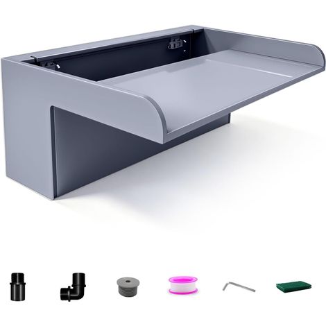 Kit de lames de cascade pour bassin - 30 cm - En acrylique - Avec accessoires - Largeur : 20 cm - Cascade pour jardin, terrasse, étang (1/5)