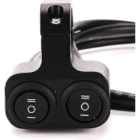 Commande de guidon de moto 12 V en alliage d'aluminium 7/8" (22 mm) avec double bouton, clignotants et haut-parleur (2 options) (1/5)
