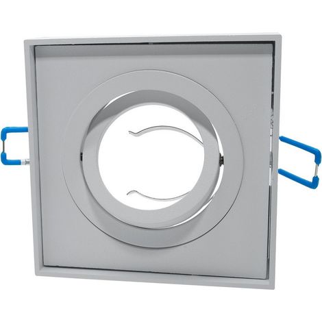 TRADE SHOP - Portafaretto Quadrato Orientabile Incasso Esterno 85mm Luce Lampade Led Gu10 Gu5.3 - Bianco (1/5)
