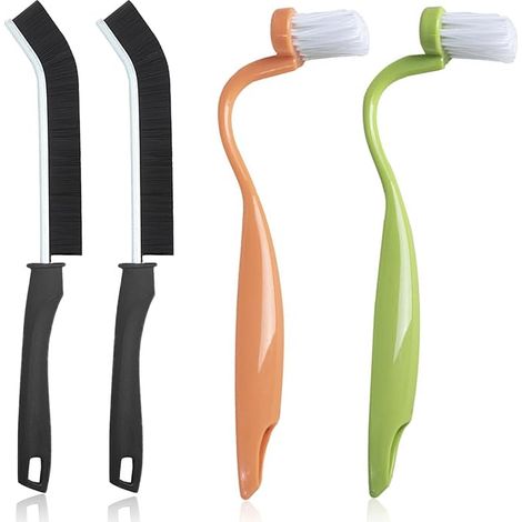 Angled Toilet Cleaning Brush, Small Arc Edge Brushes Soft Bristles Bathroom Corner Slit