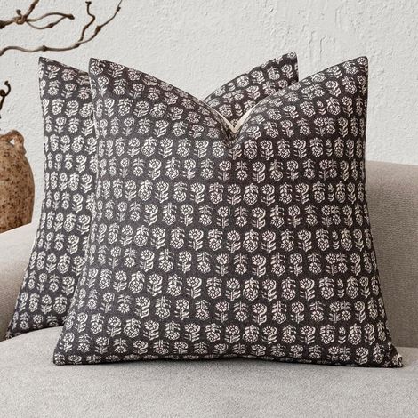 Schwarze, bedruckte Dekokissenbezüge, 40 cm x 40 cm, 2er-Set, für Wohnzimmer, Sofa, Schlafzimmer, Nachttisch, Erkerfenster.