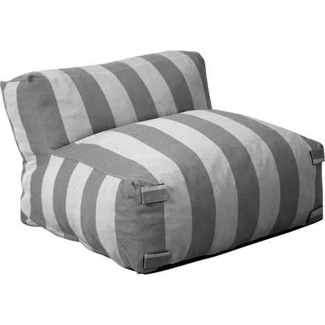 Fauteuil de jardin rayé pour canapé modulable gris anthracite - Mixi
