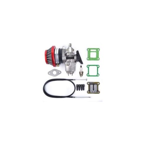 Filtro de aire QC099-CA, carburador a batería para mini quad/motocross de 47 cc/49 cc, rojo